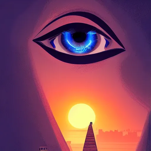 Prompt: eye of horus, wedjat eye, egypt, by alena aenami