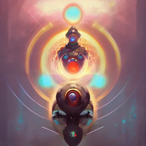 Image similar to symmetrical portrait of zenyatta by pete mohrbacher and guweiz and josan gonzalez, graphic novel, artstation, deviantart, pinterest, 4 k uhd image