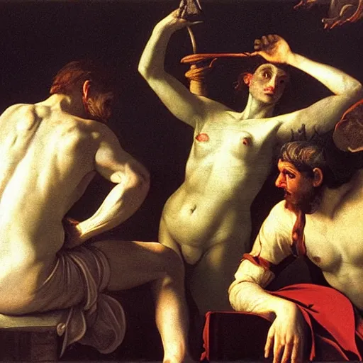 Image similar to circe of the odyssey, art by caravaggio