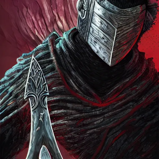 Image similar to Guts, Berserk, very detailed, artstation, digital art, masterpiece, award winning, greatsword