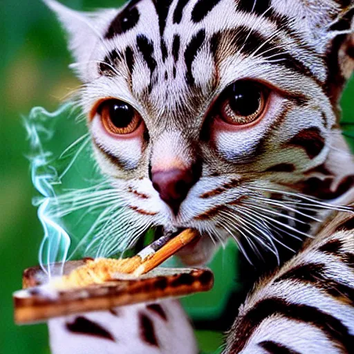 Image similar to high margay smoking weed