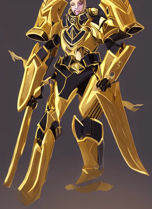 Image similar to gold paladin by kekai kotaki