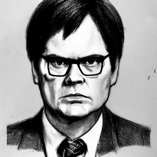 Image similar to police sketch of dwight k. schrute