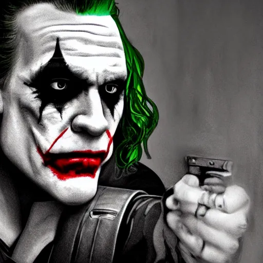 Image similar to The joker in Sons of anarchy very detail4K quality super realistic