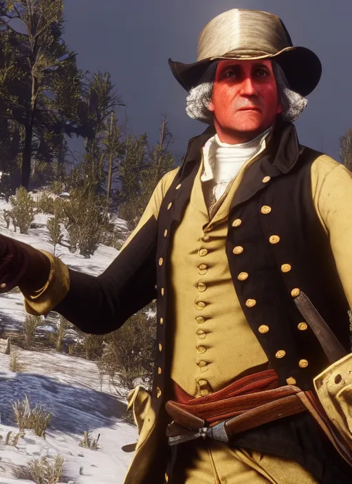 Image similar to film still of george washington in red dead redemption 2 ( 2 0 1 8 video game )