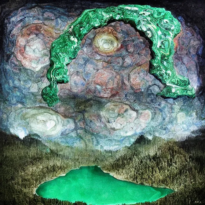 Image similar to Raw Malachite, The Earth by David Normal, Surrealism by David Normal, Eye of Providence by William Blake, william blake art exhibit, surrealism by James McCarthy, space station inside by Maksymilian Novak-Zempliński, River by William Blake, oregon washington rain forest by jonathan solter, hellscape by William Blake, seascape by James McCarthy with surreal architecture, Surrealism by David Normal--cfg 9