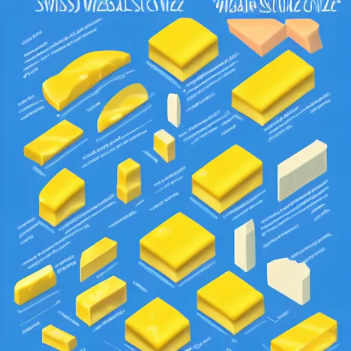 Image similar to isometric layers of swiss cheese, infographic, technical,