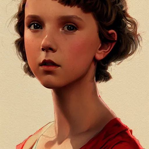 Prompt: millie bobby brown, traditional corsican, intricate, highly detailed, artstation, illustration, jurgens, rutkowski, bouguereau