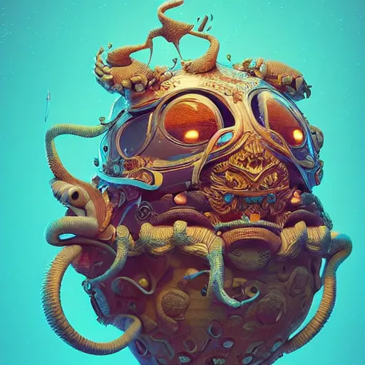 Image similar to stupid silly monster : : by beeple and james gilleard and justin gerard : : ornate, dynamic, particulate, intricate, elegant, highly detailed, centered, artstation, smooth, sharp focus, photoreal octane render, 3 d