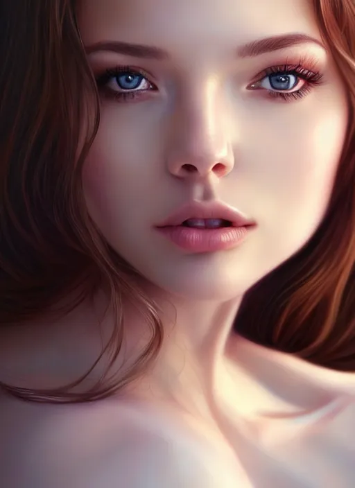 Image similar to a gorgeous female photo, professionally retouched, soft lighting, half body shot, realistic, smooth face, perfect eyes, wide angle, sharp focus on eyes, 8 k high definition, insanely detailed, intricate, elegant, art by artgerm, snowy winter