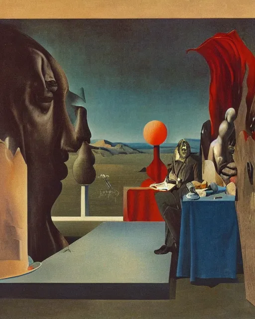 Image similar to radical change of the mind by carrington, bosch, dali, barlowe, magritte