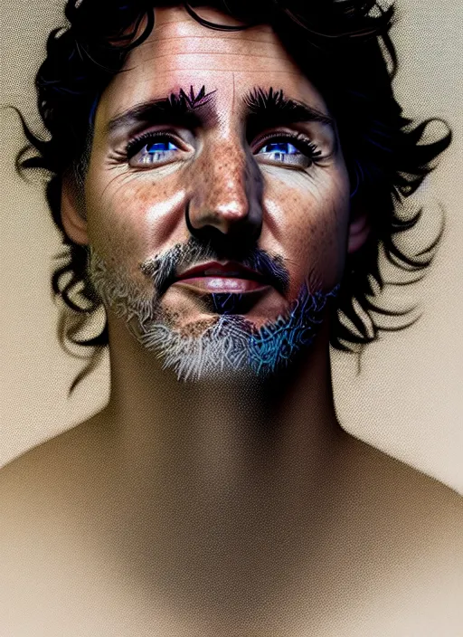 Image similar to a profile portrait of justin trudeau with translucent skin, visible cranial cavity with cobwebs, dust and rats, beautiful detailed intricate insanely detailed octane render, 8 k artistic photography, photorealistic, chiaroscuro, by david cronenberg, raphael, caravaggio