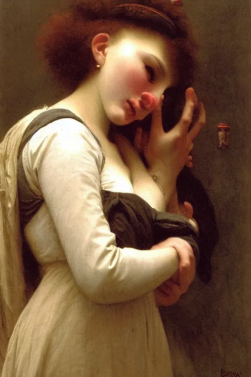 Image similar to sad clown by bouguereau