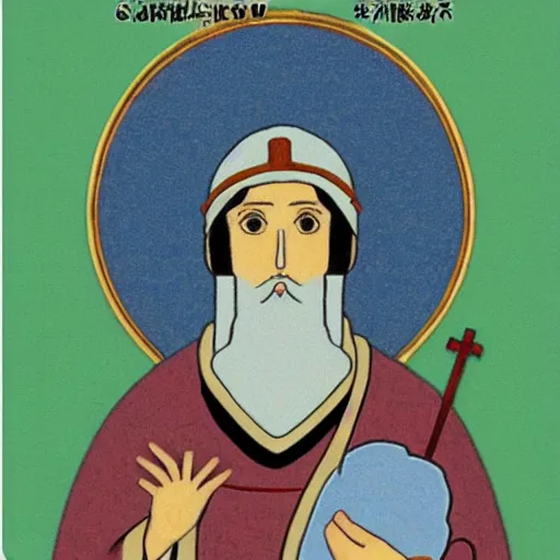 Prompt: studio ghibli Saint Olga of Kiev icon by Hayao Miyazaki