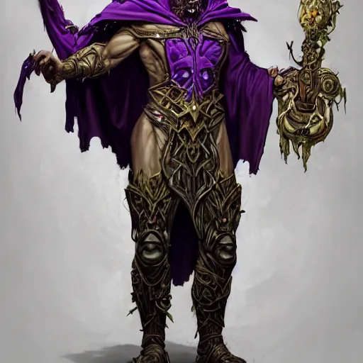 Image similar to portrait of hulking herculean ainz ooal gown undead lich, from overlord, warlock purple robes, magical electricity, upper body, fantasy, intricate, elegant, highly detailed, digital painting, artstation, concept art, sharp focus, illustration, art by artgerm and greg rutkowski and alphonse mucha