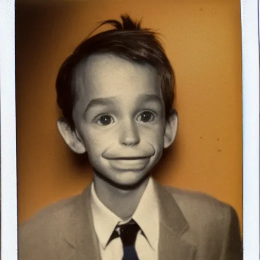 Image similar to polaroid photo of real life pinocchio