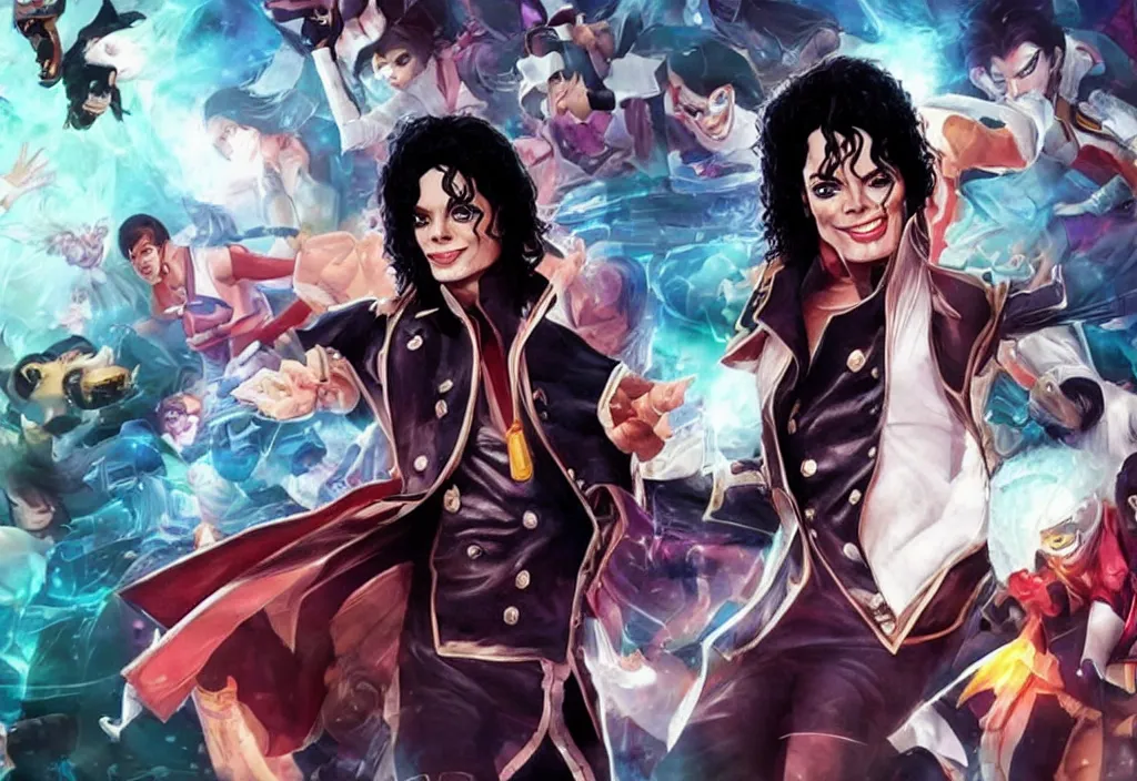 Image similar to michael jackson as a league of legends character