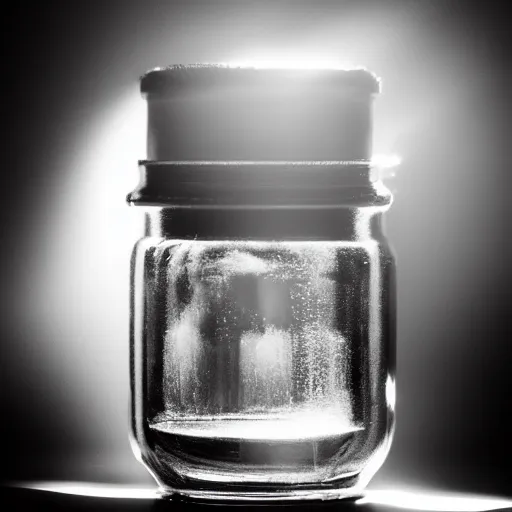 Image similar to smokey dreams in a jar, light by shaft of sunlight, Award Winning Masterpiece On 85mm by Simon Bruntnell