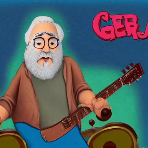 Image similar to jerry garcia as a pixar character