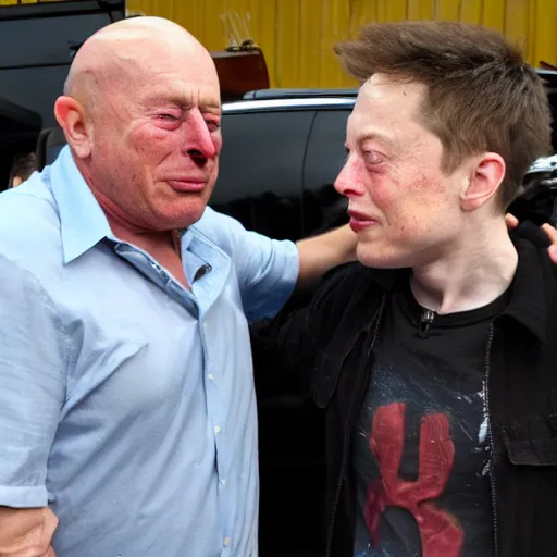 Prompt: Elon mush punched in face poor Gollum