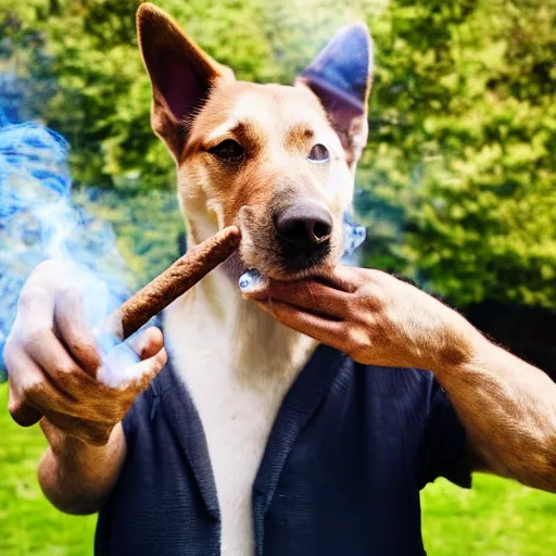 Prompt: dog smoking cigar, 4k, HD, beatiful house