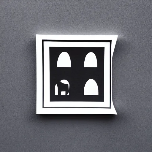 Image similar to minimal geometric dog symbol by karl gerstner, monochrome