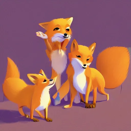 Prompt: foxes judging a cheese competition, furry, cute, disney concept art, pixar, artstation, detailed, award winning, dramatic lighting, snooty expression, cute