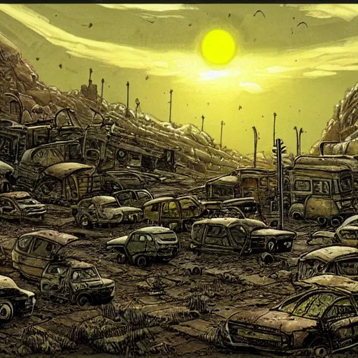 Image similar to post apocalyptic landscape by raymond briggs