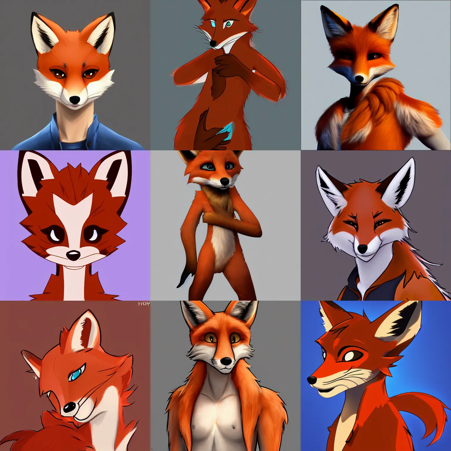 Prompt: FurAffinity art of an extremely beautiful cute cartoon male anthro fox character with styled hair, highly detailed, 4k