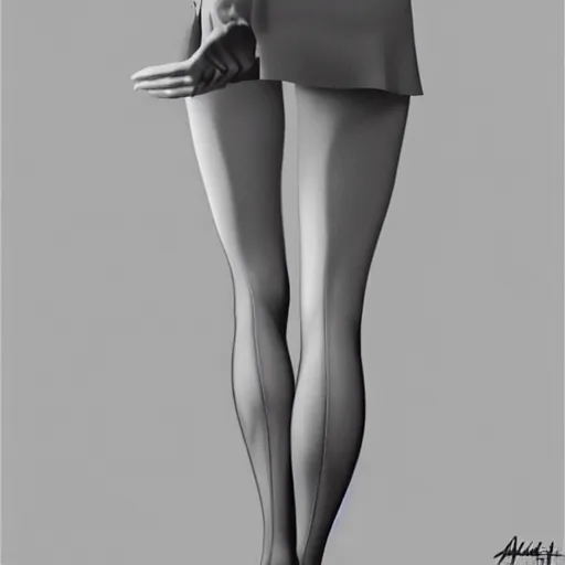 Image similar to Close up of Gwyneth Paltrow in a skirt and tights, detailed legs, by artgerm, artstation, deviantart