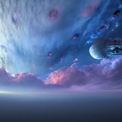 Prompt: promotional movie still, view of alien gas clouds, extreme fluffy clouds, colors, 3 d, digital art, panorama, wide - angle view, skyscape, octane 3 d render, ue 5, realism, cinematic, imax 7 0 mm.