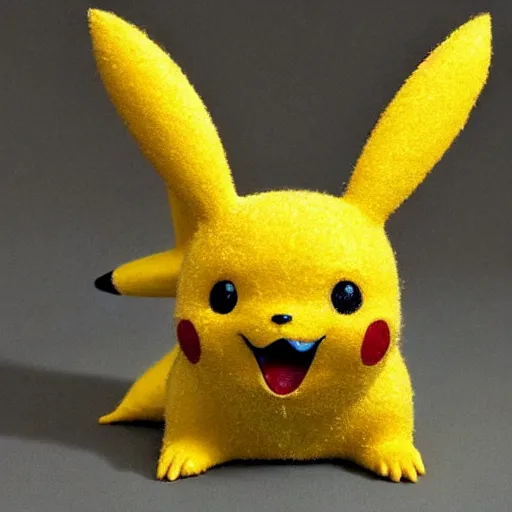 Image similar to Pikachu Sculpture made out of sawdust