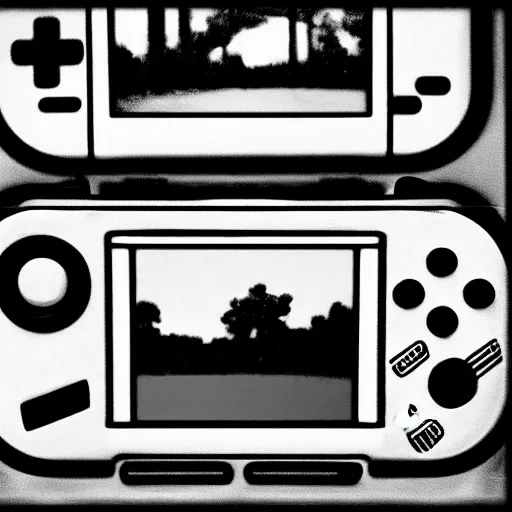 Image similar to gameboy camera dmg gbc photo of a peaceful day at the park. monochrome green and black.