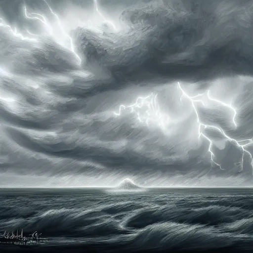 Image similar to i regret, storm is coming to get me, digital painting, futured, ultra detailed