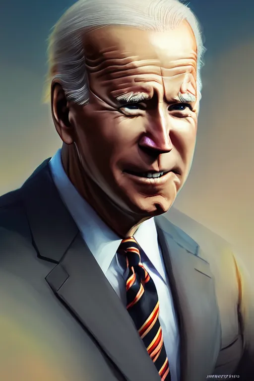 Image similar to joe biden meme, full face, anime, fantastic details, pixiv, hyperdetailed unreal engine, stanley artgerm lau, wlop, rossdraws, james jean marc, simonetti ruan jia and mandy jurgens and artgerm and sakimichan, illustration, digital art, concept art, manga cover