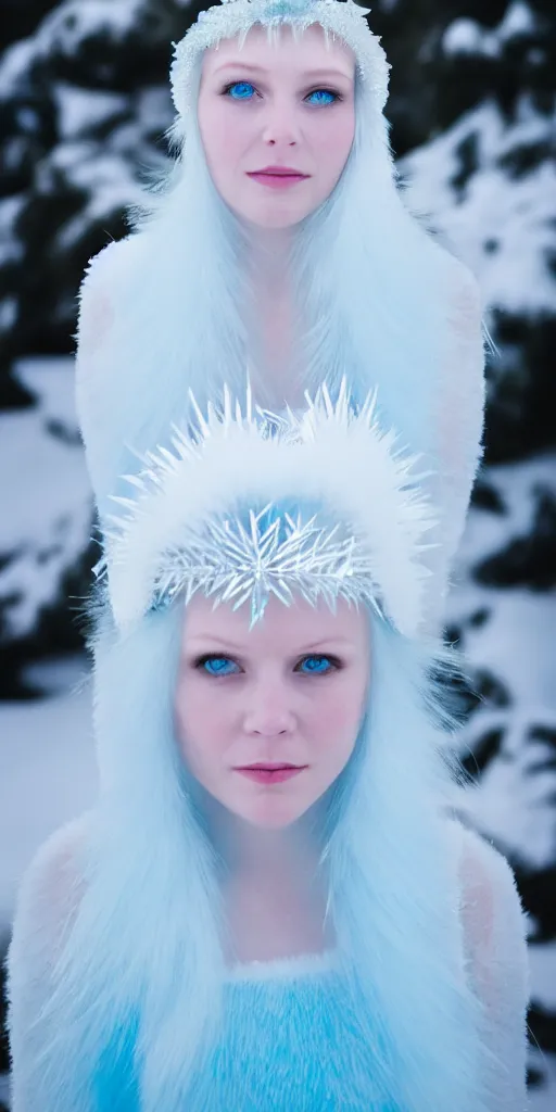 Prompt: photo of a real-life beautiful ice queen