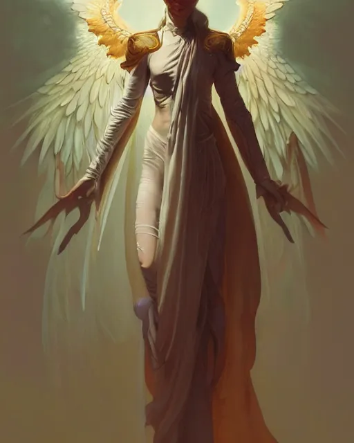 Prompt: character portrait of an esoteric angel wearing robes, by peter mohrbacher, mark brooks, jim burns, marina abramovic, wadim kashin, greg rutkowski, trending on artstation