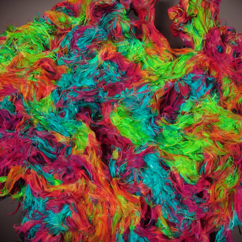 Image similar to painful pleasures by lynda benglis, octane render, colorful, 4 k, 8 k