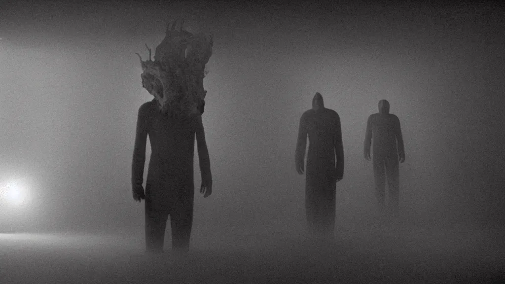 Image similar to the strange creature in the crawlspace, film still from the movie directed by denis villeneuve and david cronenberg with art direction by salvador dali and zdzisław beksinski, long lens