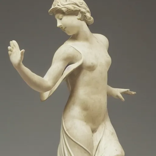 Image similar to a marble statue of a woman dancing,