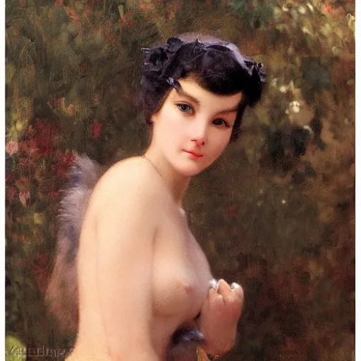 Image similar to detailed potrait of cat woman in baroque painting, girl graceful,, painting by gaston bussiere, craig mullins, j. c. leyendecker, lights, art by ernst haeckel, john william godward, hammershøi,,