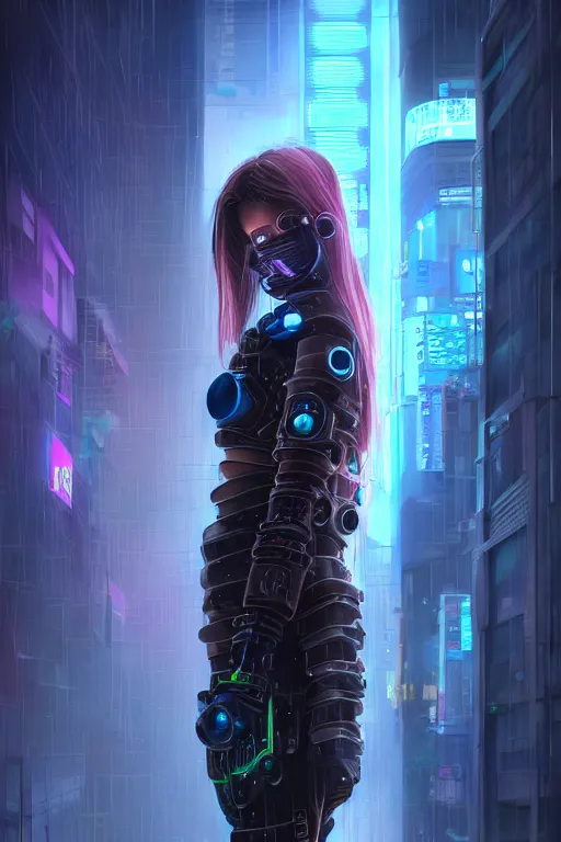 Image similar to portrait futuristic tawny cyberpunk young female Paladin, in futuristic heavily raindrop tokyo rooftop cyberpunk night, ssci-fi, fantasy, intricate, very very beautiful, elegant, neon light, highly detailed, digital painting, concept art, human anatomy, soft light, hdri, smooth, sharp focus, illustration, art by tian zi and craig mullins and WLOP and alphonse mucha