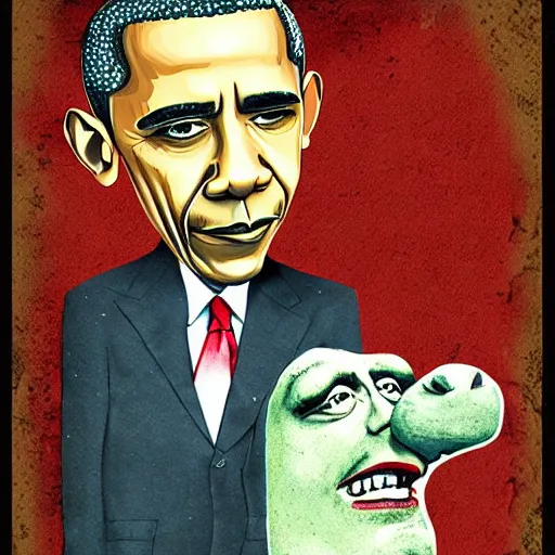 Image similar to a caricature of obama by alexander jansson