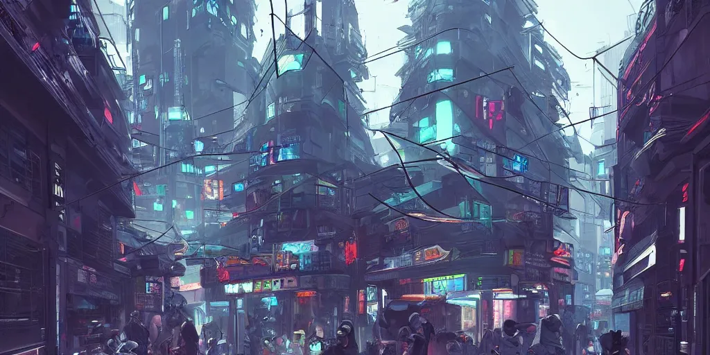 Image similar to a utopian futuristic cyberpunk paris street, trending on artstation.