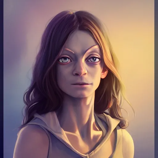 Prompt: beautiful portrait of an insanely gorgeous Gollum with blue eyes, huge nose , small lips , brown hair and a perfect body, Gucci tracksuit, character design by charlie bowater, ross tran, artgerm, and makoto shinkai, detailed, soft lighting, rendered in octane