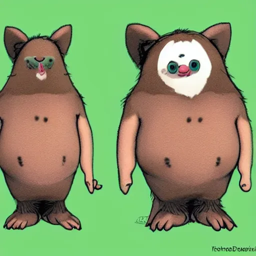 Image similar to character design of cute mole, cartoon style ， by movie fantastic beasts and where to find them