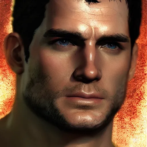 Image similar to henry cavill as chris redfield, au naturel, hyper detailed, digital art, trending in artstation, cinematic lighting, studio quality, smooth render, unreal engine 5 rendered, octane rendered, art style by klimt and nixeu and ian sprigger and wlop and krenz cushart