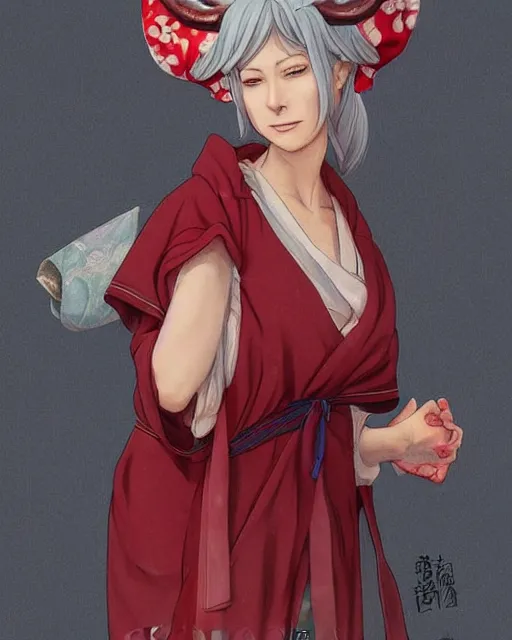 Prompt: Ssunbuki as an older woman with fox ears and a red kimono, visualartzi, Japanese, concept art by Karla Ortiz, James Paick, Charlie Bowater, Krenz Cushart, highly detailed, ultra detailed, ultra realistic, trending on artstation, cgstudio