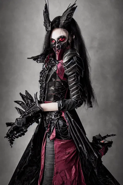 Image similar to photo of beautiful armored vampire by Lindsay Adler