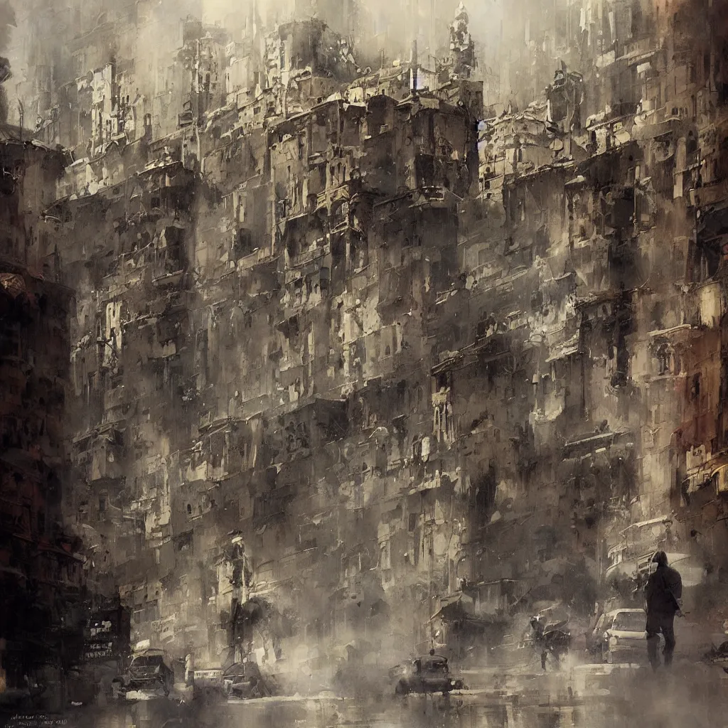 Image similar to tbilisi painted by jeremy mann